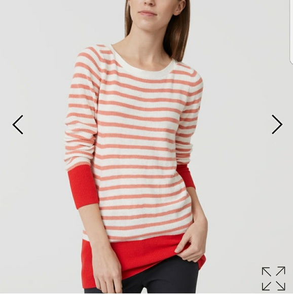 ANN TAYLOR STRIPED BANDED SWEATER SIZE SMALL - Picture 2 of 5